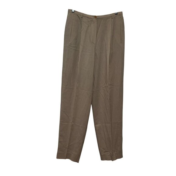 Giorgio Armani Le collezioni Beige Wool Straight-Leg Women's Trousers Size 10 - Picture 1 of 8